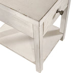 Table d'appoint en bois blanc de style ferme moderne avec tiroir