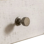 Table d'appoint en bois blanc de style ferme moderne avec tiroir