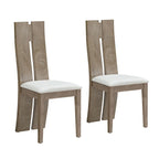 Lot de 2 chaises de salle à manger avec assise en similicuir et dossier en bois