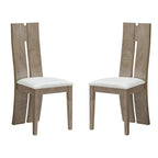 Lot de 2 chaises de salle à manger avec assise en similicuir et dossier en bois