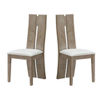 Lot de 2 chaises de salle à manger avec assise en similicuir et dossier en bois