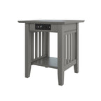 Table d'appoint Mission avec station de recharge USB grise