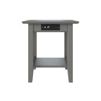 Table d'appoint Mission avec station de recharge USB grise