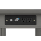 Table d'appoint Mission avec station de recharge USB grise