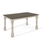 Table à manger bicolore élégante du milieu du siècle - Grise