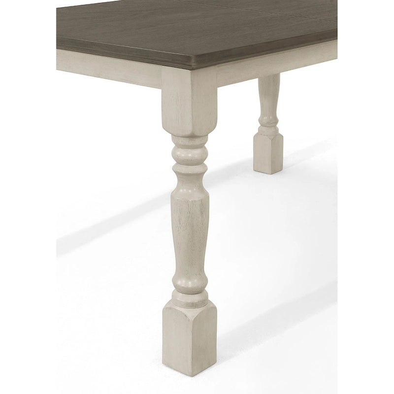 Table à manger bicolore élégante du milieu du siècle - Grise