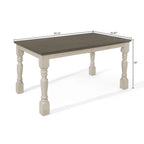 Table à manger bicolore élégante du milieu du siècle - Grise