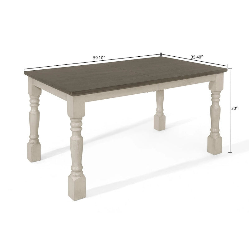 Table à manger bicolore élégante du milieu du siècle - Grise
