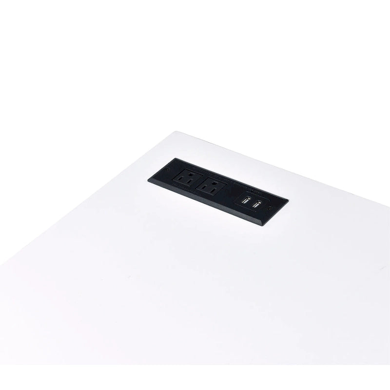 Bureau d'ordinateur en acier de 47 pouces avec ports USB