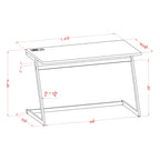 Bureau d'ordinateur en acier de 47 pouces avec ports USB