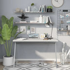 Bureau d'ordinateur en acier de 47 pouces avec ports USB