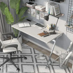 Bureau d'ordinateur en acier de 47 pouces avec ports USB