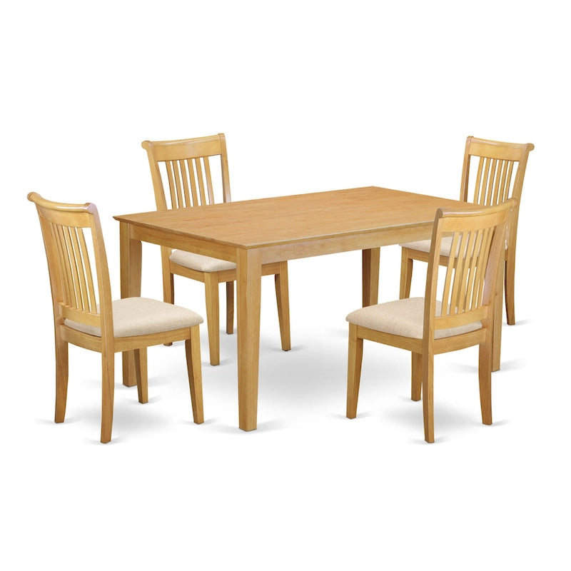 Table à manger et 4 chaises de cuisine, Chêne (Pièces et options d'assise)