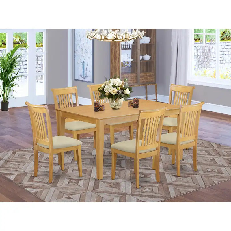 Table à manger et 4 chaises de cuisine, Chêne (Pièces et options d'assise)