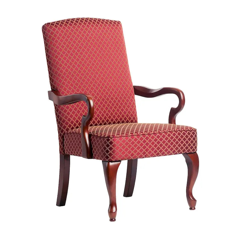 Fauteuil d'appoint à col de cygne, finition cerisier Casalis