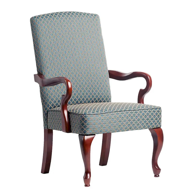Fauteuil d'appoint à col de cygne, finition cerisier Casalis