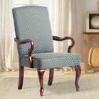 Fauteuil d'appoint à col de cygne, finition cerisier Casalis