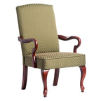 Fauteuil d'appoint à col de cygne, finition cerisier Casalis