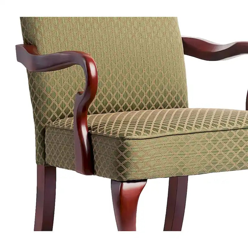 Fauteuil d'appoint à col de cygne, finition cerisier Casalis