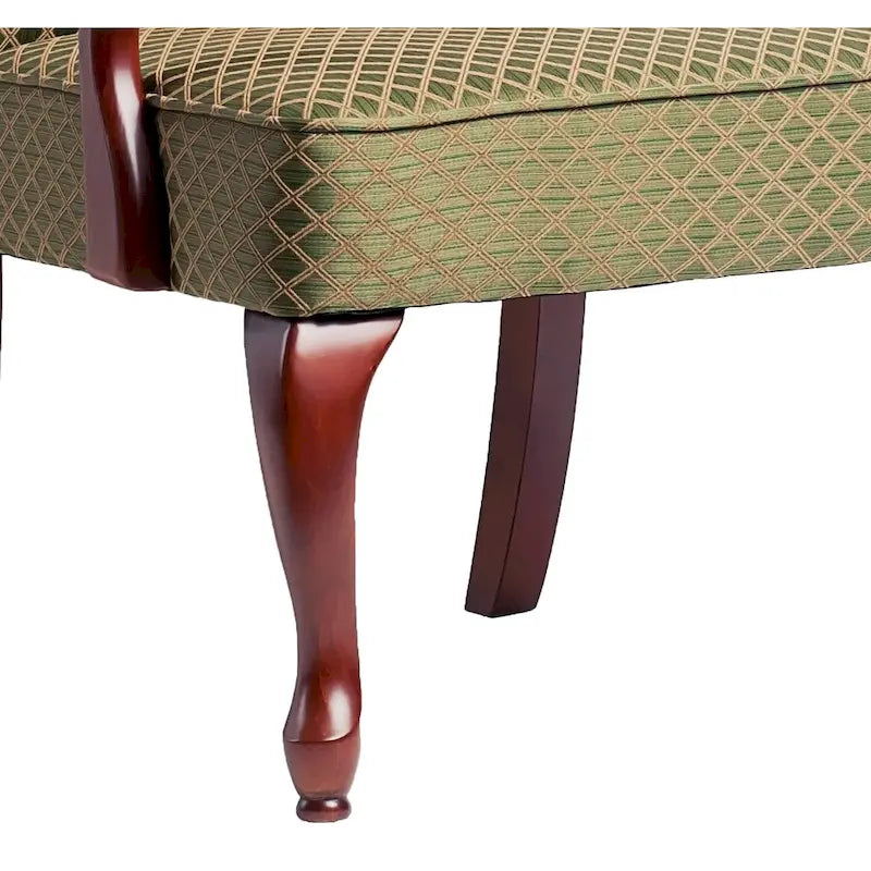 Fauteuil d'appoint à col de cygne, finition cerisier Casalis