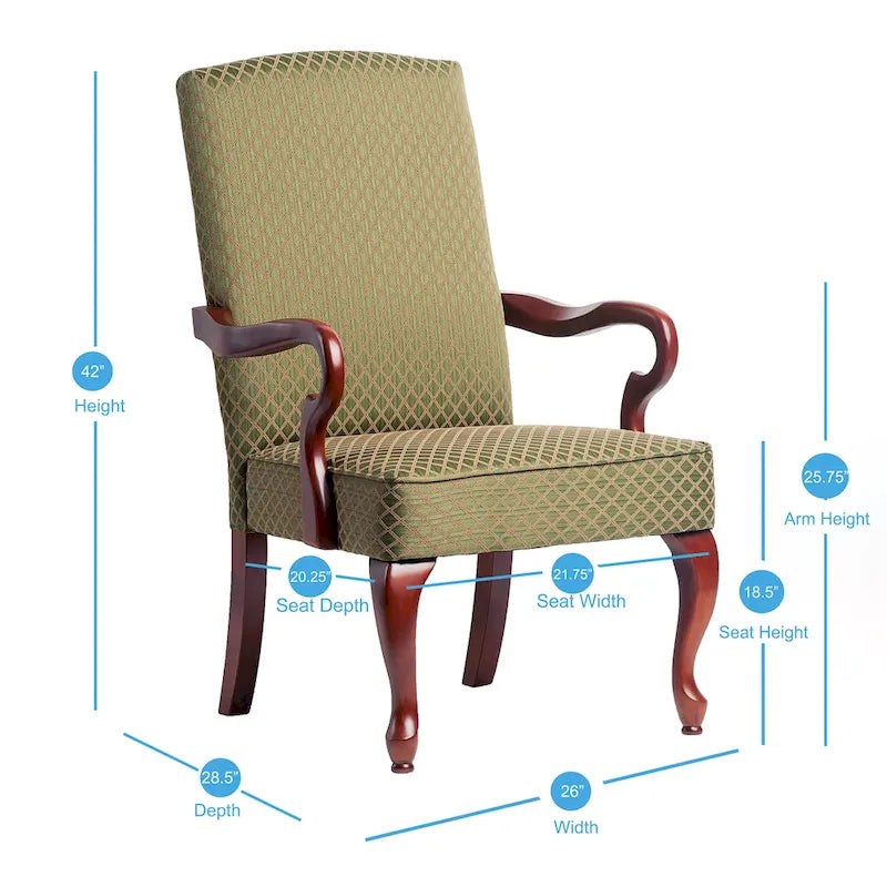 Fauteuil d'appoint à col de cygne, finition cerisier Casalis