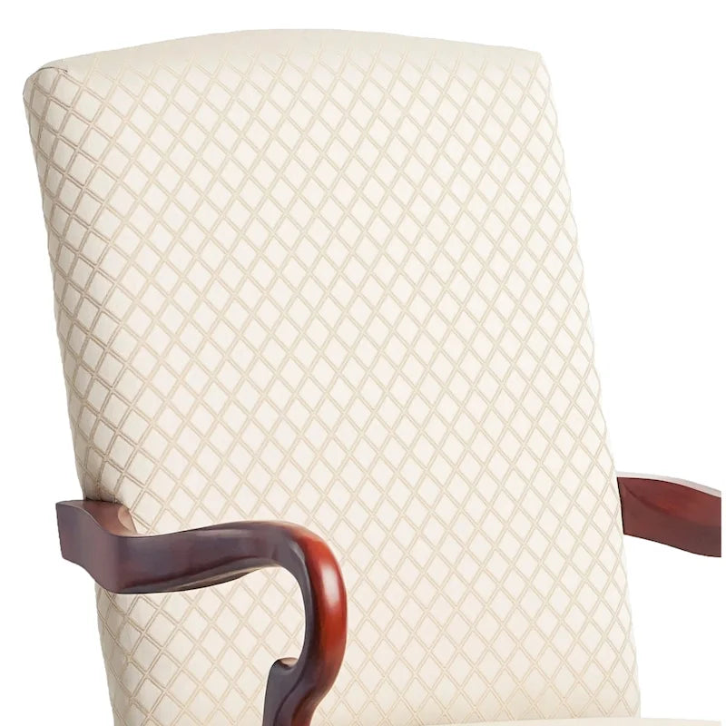 Fauteuil d'appoint à col de cygne, finition cerisier Casalis