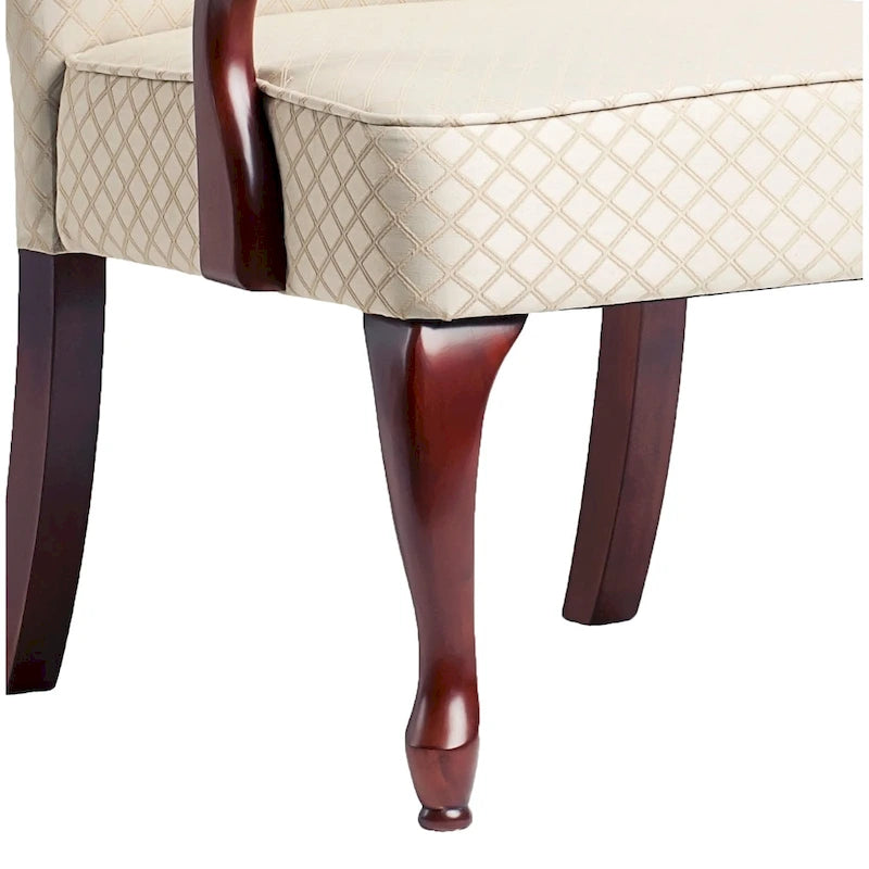 Fauteuil d'appoint à col de cygne, finition cerisier Casalis