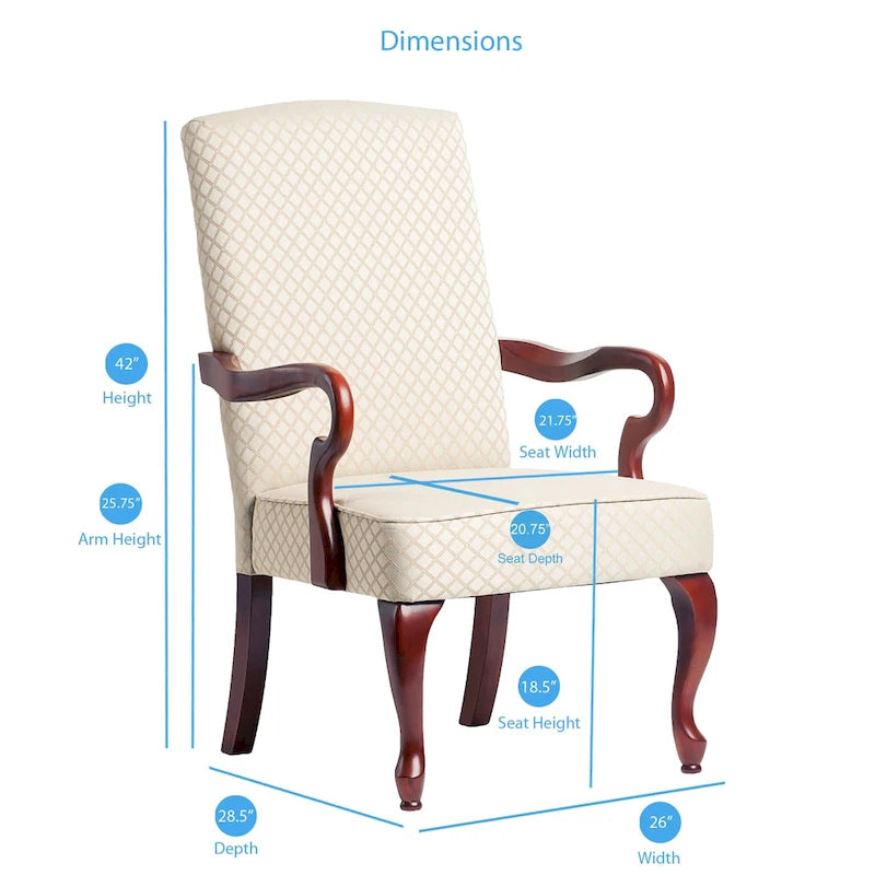 Fauteuil d'appoint à col de cygne, finition cerisier Casalis
