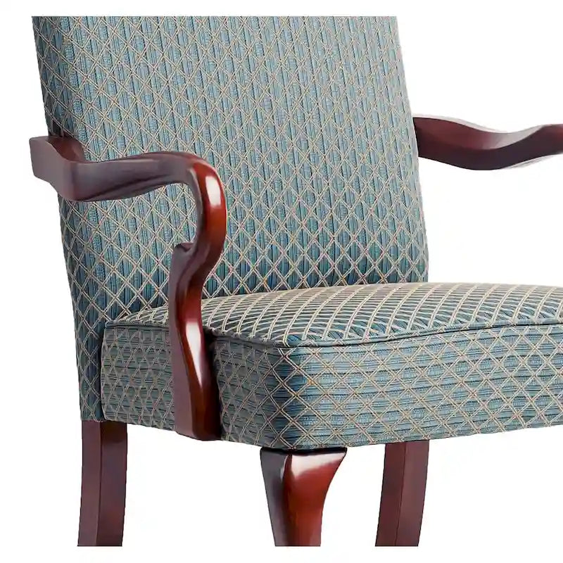 Fauteuil d'appoint à col de cygne, finition cerisier Casalis