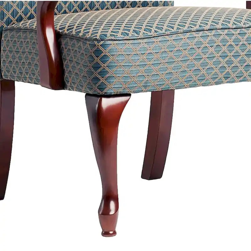 Fauteuil d'appoint à col de cygne, finition cerisier Casalis