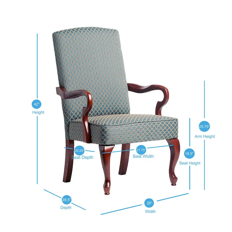 Fauteuil d'appoint à col de cygne, finition cerisier Casalis