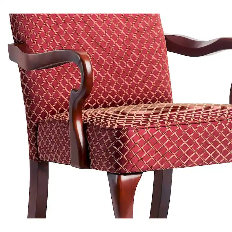 Fauteuil d'appoint à col de cygne, finition cerisier Casalis