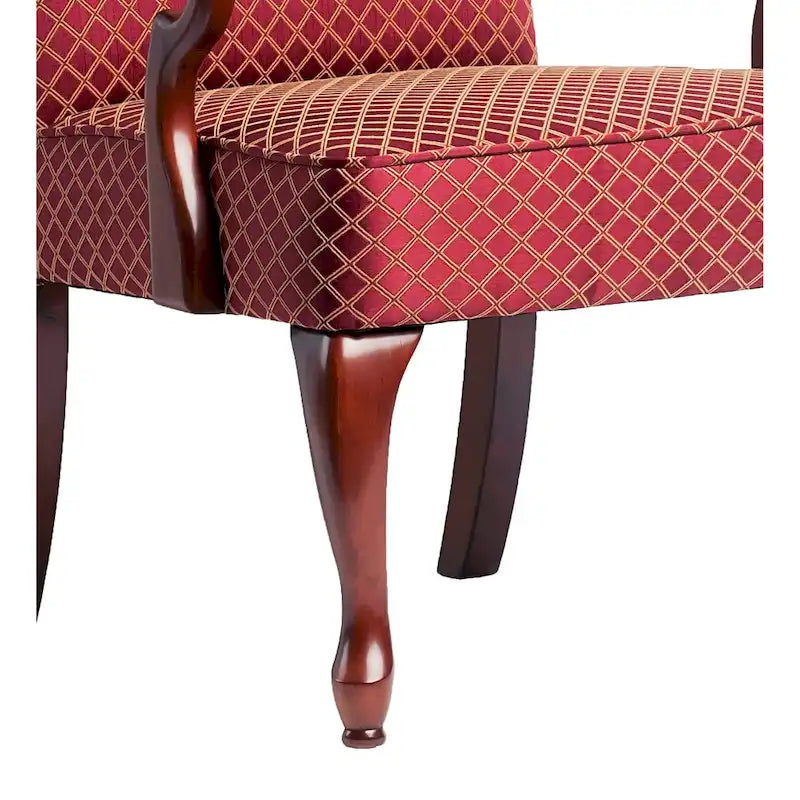 Fauteuil d'appoint à col de cygne, finition cerisier Casalis
