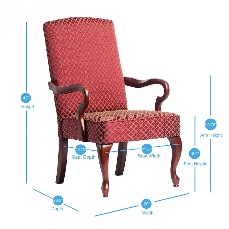 Fauteuil d'appoint à col de cygne, finition cerisier Casalis