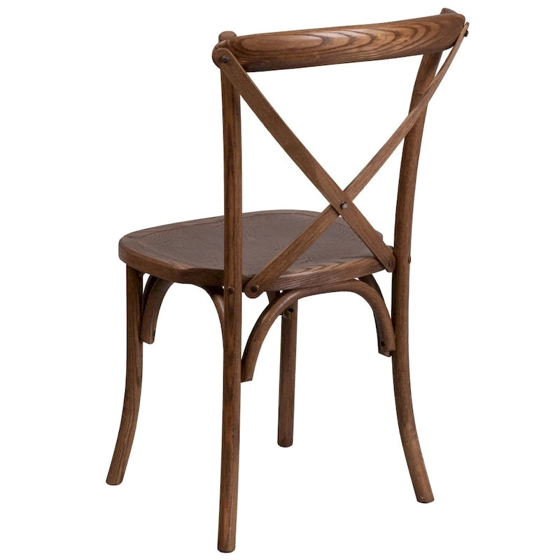 Ensemble table de ferme pliante rustique 9' x 40 avec 12 chaises à dossier croisé et coussins