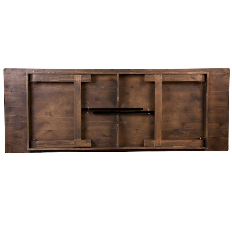 Ensemble table de ferme pliante rustique 9' x 40 avec 12 chaises à dossier croisé et coussins