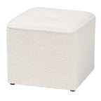 Pouffe rembourré en bouclette ivoire Isaiah moderne et contemporain