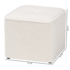 Pouffe rembourré en bouclette ivoire Isaiah moderne et contemporain