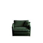 Lot de 2 fauteuils d'appoint, fauteuils en chenille haut de gamme, chaises d'appoint pour salon avec coussin décoratif, chenille verte