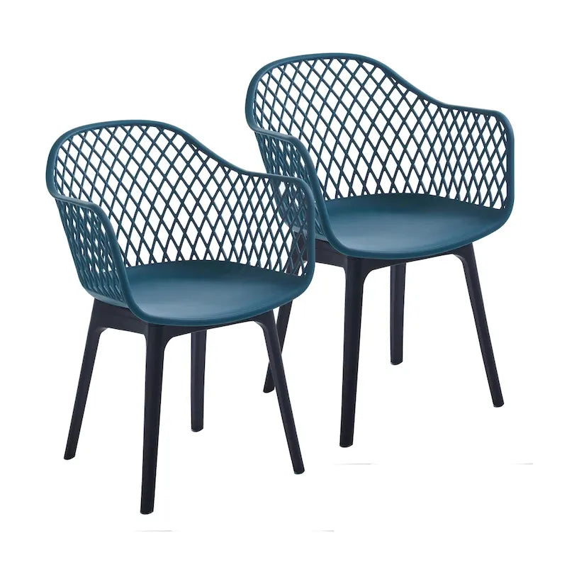 Chaises de salle à manger lot de 2, coque et pieds en plastique