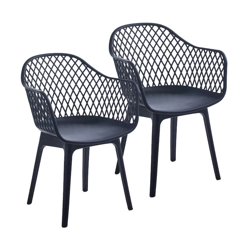 Chaises de salle à manger lot de 2, coque et pieds en plastique