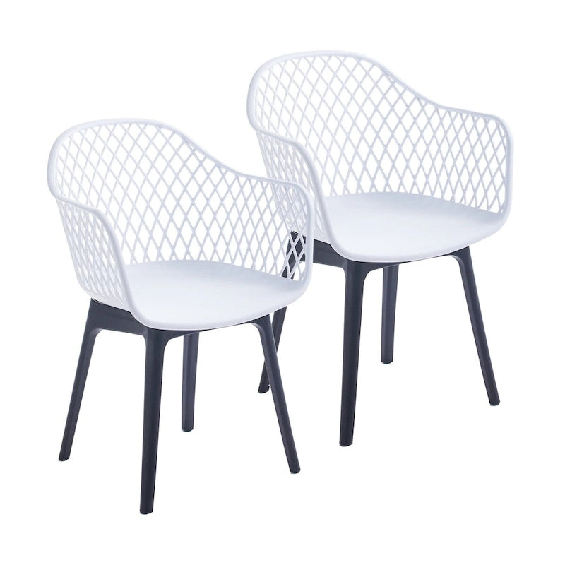 Chaises de salle à manger lot de 2, coque et pieds en plastique