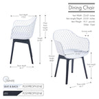 Chaises de salle à manger lot de 2, coque et pieds en plastique