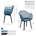 Chaises de salle à manger lot de 2, coque et pieds en plastique