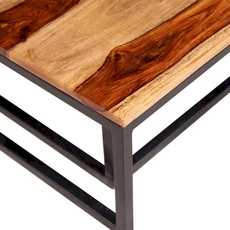 Table basse gigogne deux pièces en bois de Sesham massif