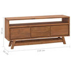 Meuble TV 43,3x11,8x19,7 Bois de teck massif