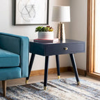 Table d'appoint Sunny Mid-Century avec embouts dorés - 24Lx24Px22H