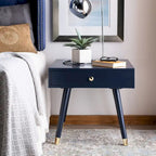 Table d'appoint Sunny Mid-Century avec embouts dorés - 24Lx24Px22H