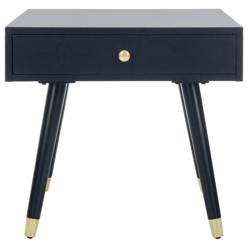 Table d'appoint Sunny Mid-Century avec embouts dorés - 24Lx24Px22H