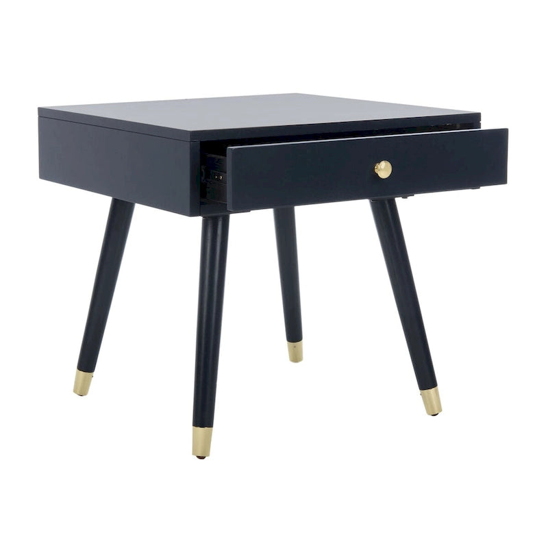 Table d'appoint Sunny Mid-Century avec embouts dorés - 24Lx24Px22H
